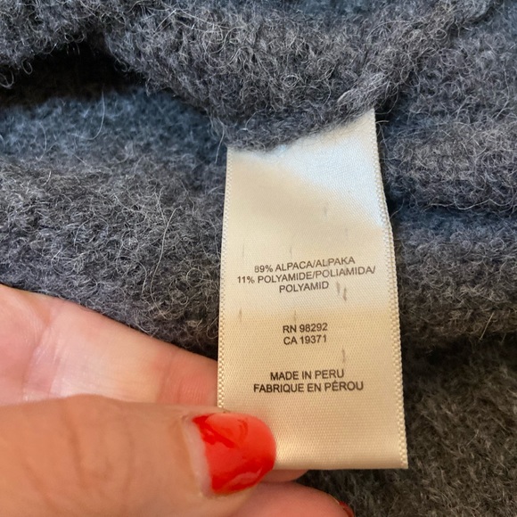 TIBI AIRY ALPACA V-NECK SWEATER - HEATHER GREY - Picture 14 of 16